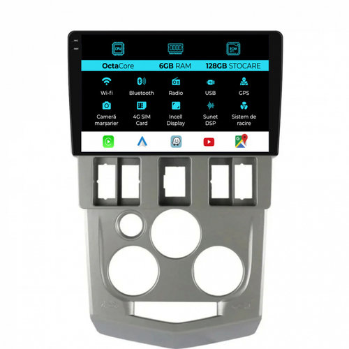 Navigatie Dedicata Dacia Logan 1 (2004-2008), Incell 9Inch, 6Gb Ram, 128Gb Stocare, Carplay