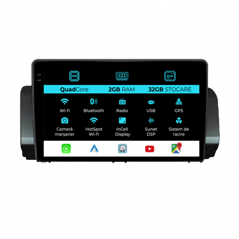 Navigatie Dedicata Dacia Logan Sandero Jogger (2021-2023), 9Inch, 2Gb Ram, 32Gb Stocare, Carplay
