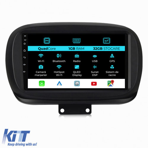 Navigatie Dedicata Fiat 500x (2014 - 2020), 9Inch, 1Gb Ram, 32Gb Stocare, Carplay NAVFT91NDU