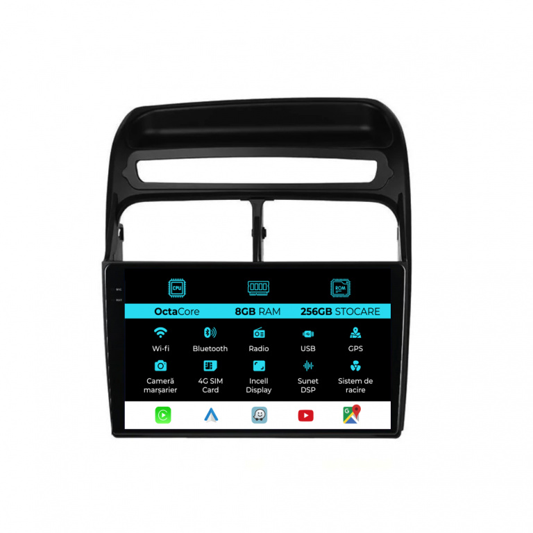 Navigatie Dedicata Fiat Linea (2006-2012), 9Inch, 8Gb Ram, 256Gb Stocare, Carplay