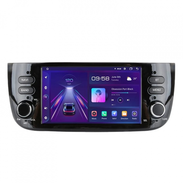 Navigatie Dedicata Fiat Linea, Punto (2012-2018), 7Inch, 2Gb Ram, 64Gb stocare, Carplay