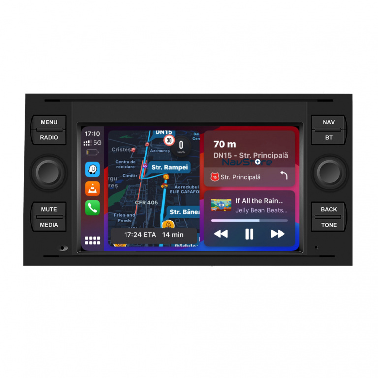 Navigatie Dedicata Ford, 7Inch, 4Gb Ram, 64Gb stocare, Carplay, Negru