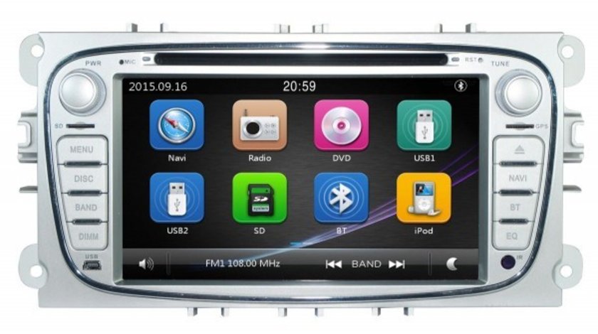 NAVIGATIE DEDICATA FORD C-MAX DVD PLAYER AUTO GPS CARKIT PRELUARE AGENDA TELEFONICA