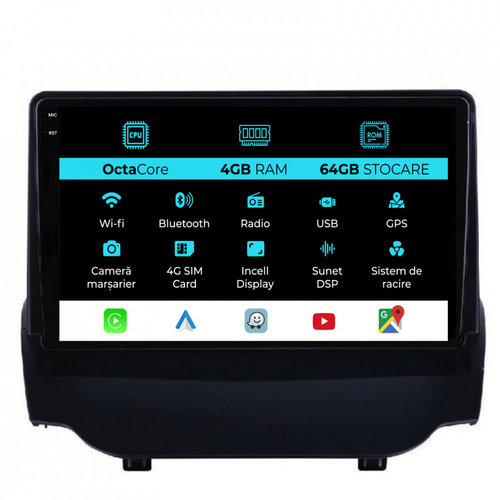 Navigatie Dedicata Ford EcoSport (2013-2016), 9Inch, 4Gb Ram, 64Gb Stocare, Carplay