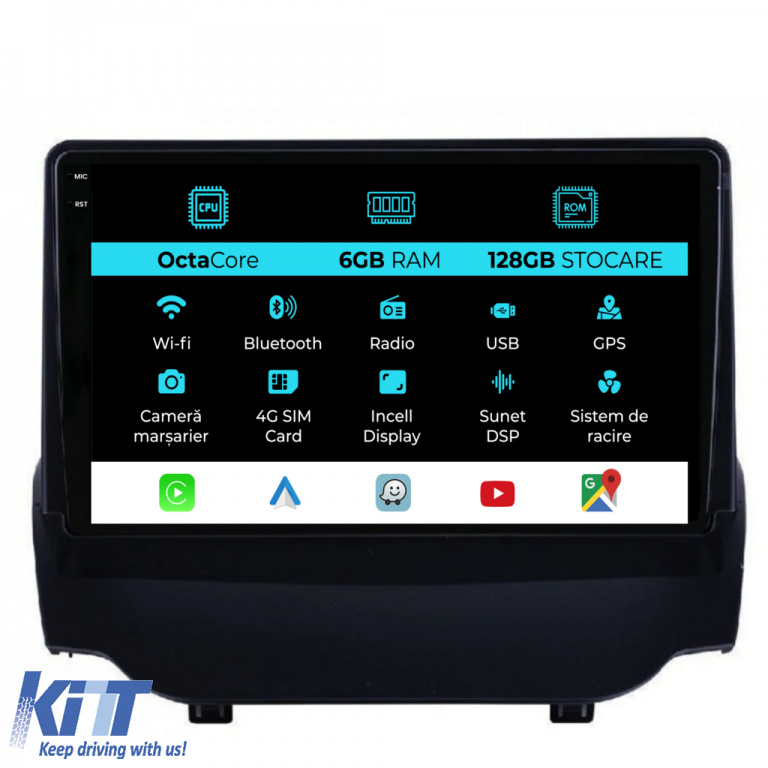 Navigatie Dedicata Ford EcoSport (2013-2016), 9Inch, 6Gb Ram, 128Gb Stocare, Carplay NAVF96YRO