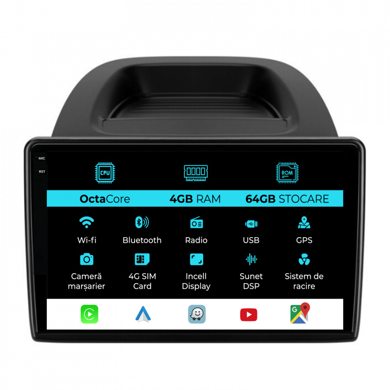 Navigatie Dedicata Ford Ecosport (2017-2025), 9Inch, 4Gb Ram, 64Gb Stocare, Carplay