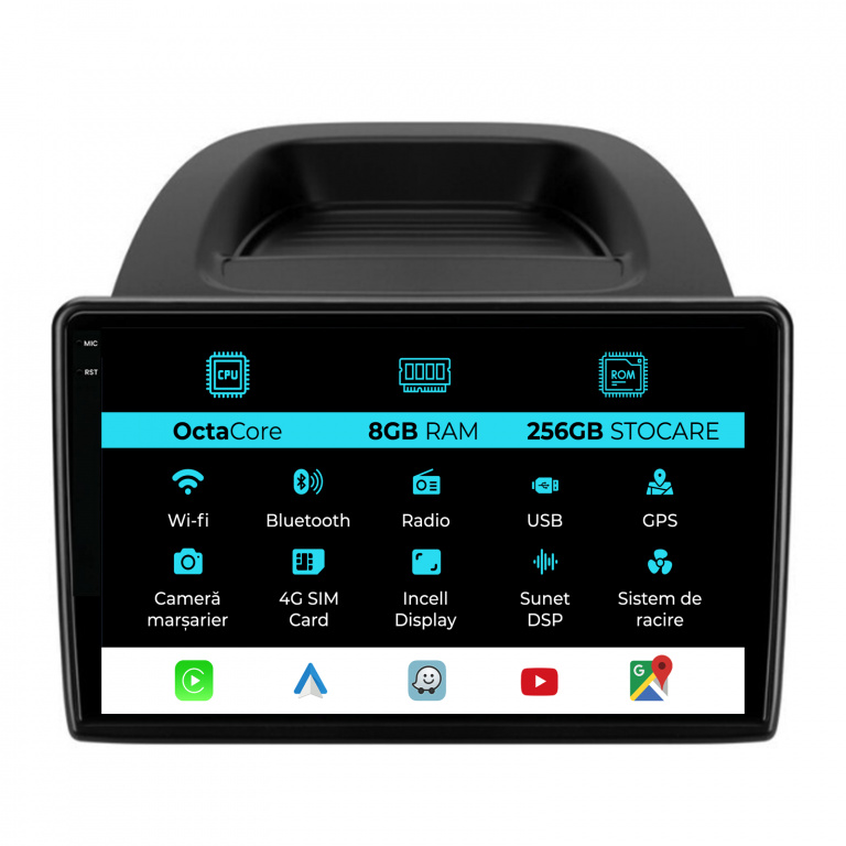 Navigatie Dedicata Ford Ecosport (2017-2025), 9Inch, 8Gb Ram, 256Gb Stocare, Carplay