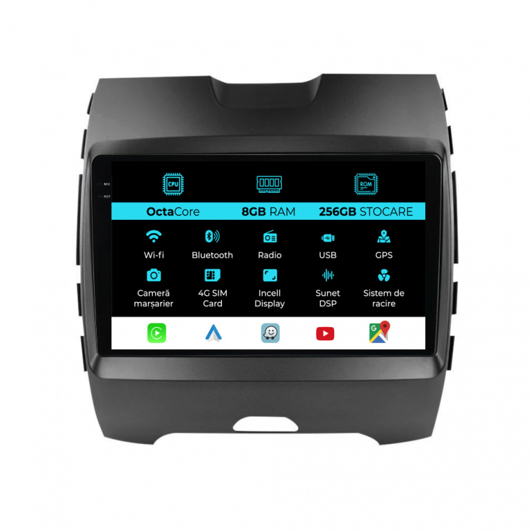 Navigatie Dedicata Ford Edge (2015-2021), 9Inch, 8Gb Ram, 256Gb Stocare, Carplay