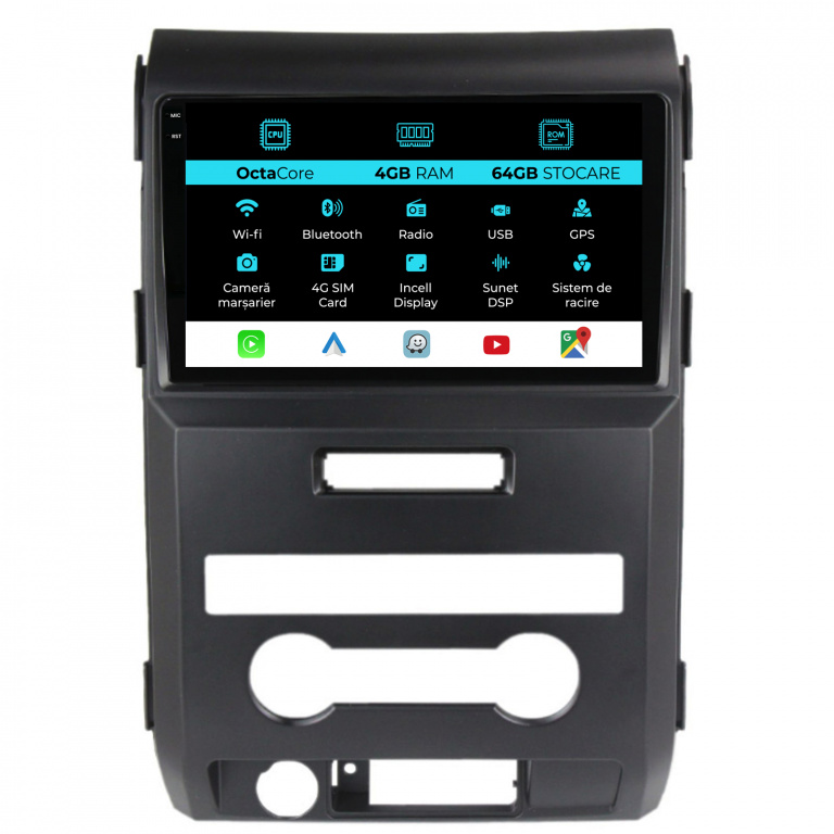 Navigatie Dedicata Ford F150 (2008-2014), 9Inch, 4Gb Ram, 64Gb Stocare, Carplay
