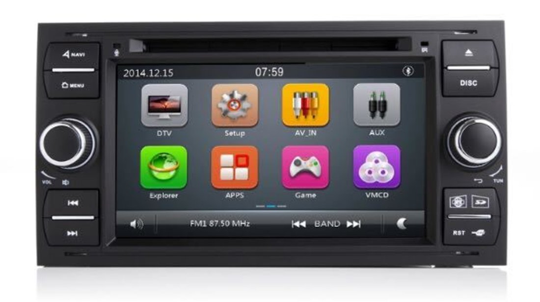 NAVIGATIE DEDICATA FORD FOCUS 2 FIESTA FUSION KUGA GALAXY S-MAX C-MAX TRANSIT TOURNEO DVD USB GPS SD