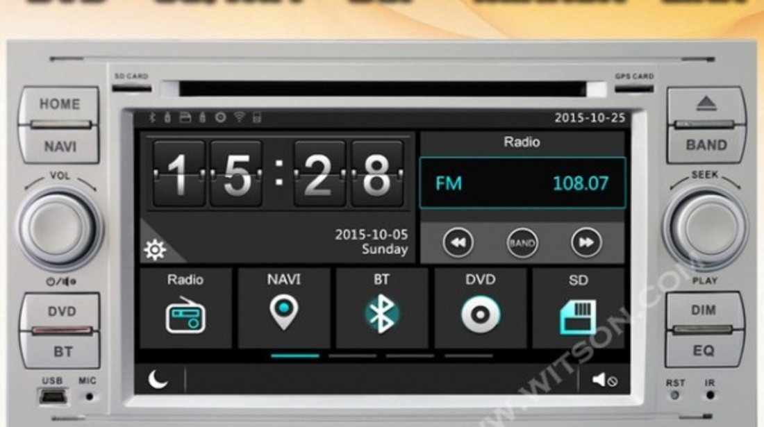 NAVIGATIE DEDICATA FORD FOCUS 2 FIESTA FUSION KUGA S-MAX C-MAX WITSON W2-E8488FS RAMA SILVER