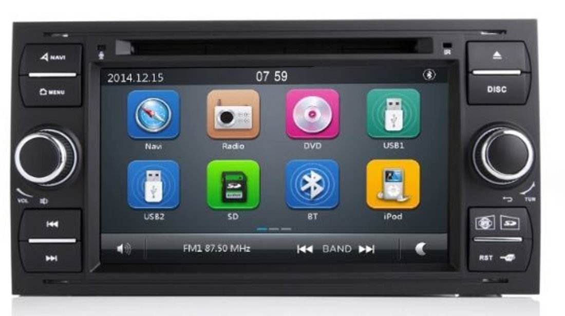 NAVIGATIE DEDICATA FORD FOCUS 2 FIESTA FUSION KUGA GALAXY S-MAX C-MAX TRANSIT TOURNEO DVD USB GPS SD