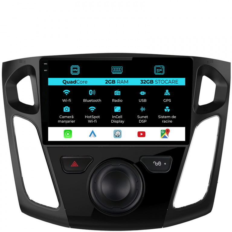 Navigatie Dedicata Ford Focus 3 (2012-2018), 9Inch, 2Gb Ram, 32Gb Stocare, Carplay
