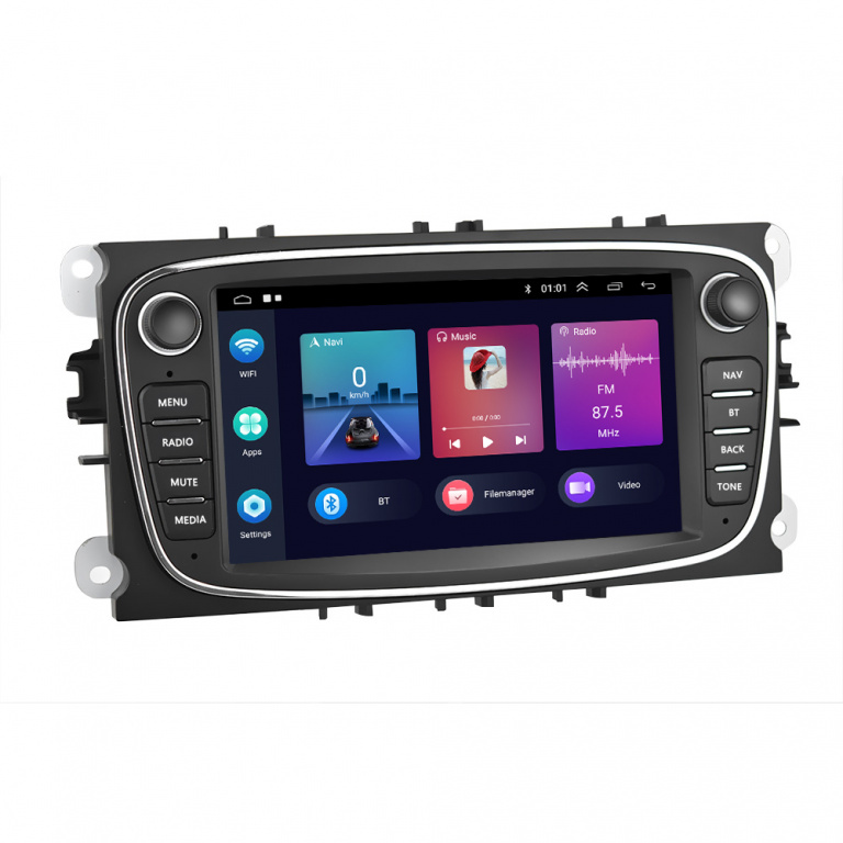 Navigatie Dedicata Ford Focus, Mondeo,C-Max, Kuga, 7inch, 4Gb Ram, 64Gb stocare, Carplay, Negru
