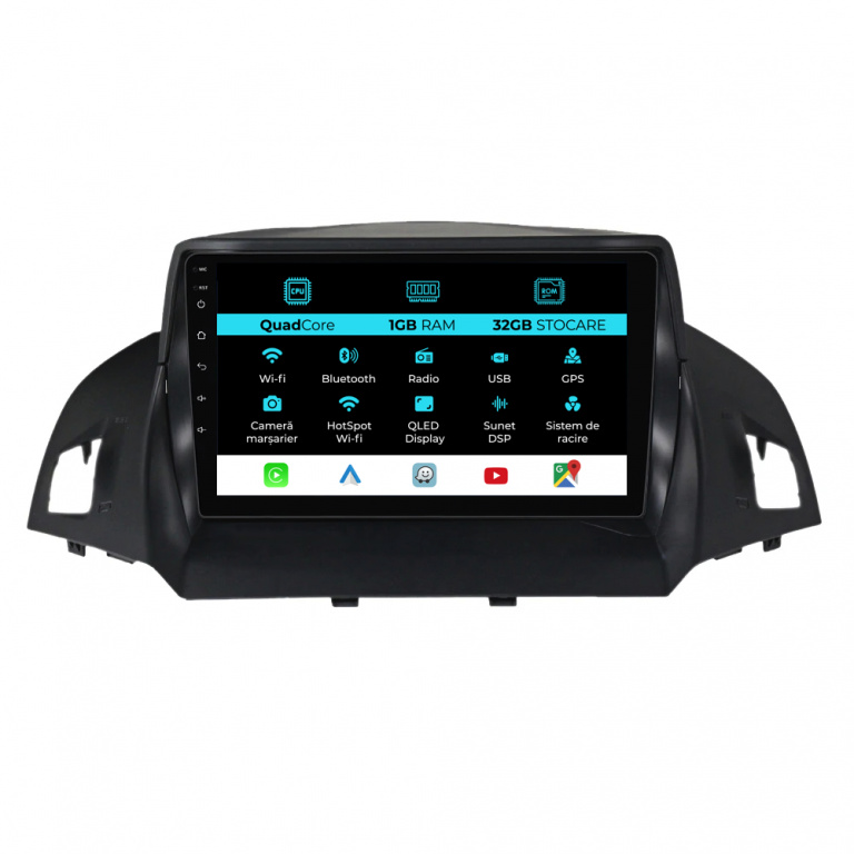 Navigatie Dedicata Ford Kuga (2013 - 2017), 9 Inch, 1Gb Ram, 32Gb stocare, Carplay