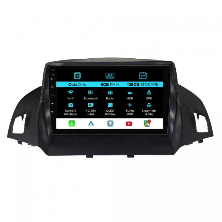 Navigatie Dedicata Ford Kuga (2013 - 2017), 9 Inch, 6Gb Ram, 128Gb stocare, Carplay