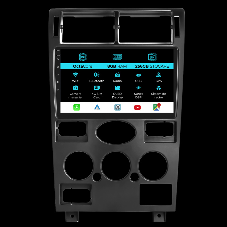 Navigatie Dedicata Ford Mondeo 3 (2000-2007), 9Inch, 8Gb Ram, 256Gb Stocare, Carplay