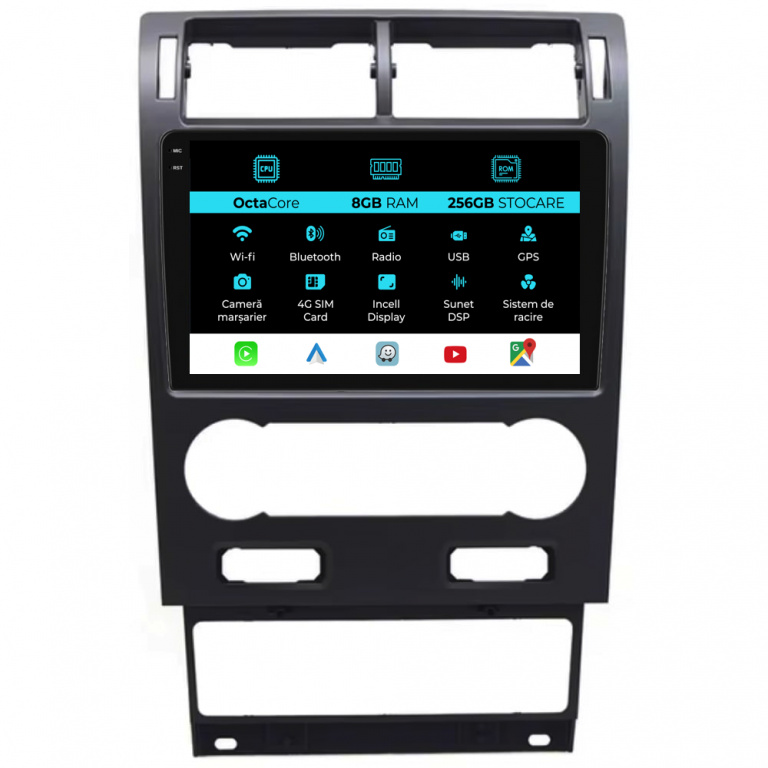 Navigatie Dedicata Ford Mondeo 3 (2000-2007), 9Inch, 8Gb Ram, 256Gb Stocare, Carplay