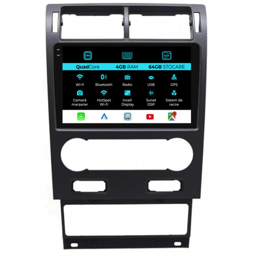 Navigatie Dedicata Ford Mondeo 3 (2000-2007),QuadCore, 9Inch, 4Gb Ram, 64Gb Stocare, Carplay