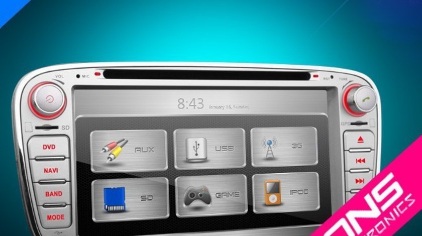 NAVIGATIE DEDICATA FORD MONDEO FOCUS 2 S-MAX GALAXY TOURNEO XTRONS PX71FSF-S DVD PLAYER GPS CARKIT 3