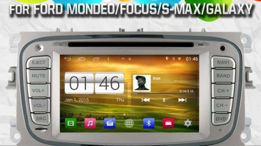 NAVIGATIE DEDICATA FORD MONDEO FOCUS 2 S-MAX GALAXY TOURNEO WITSON W2-M003S ANDROID 16GB 3G DVR WAZE