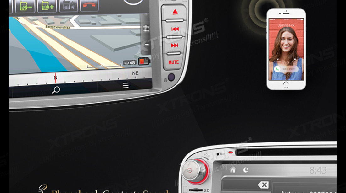 NAVIGATIE DEDICATA FORD MONDEO FOCUS 2 S-MAX GALAXY TOURNEO XTRONS PX71FSF-S DVD PLAYER GPS CARKIT 3