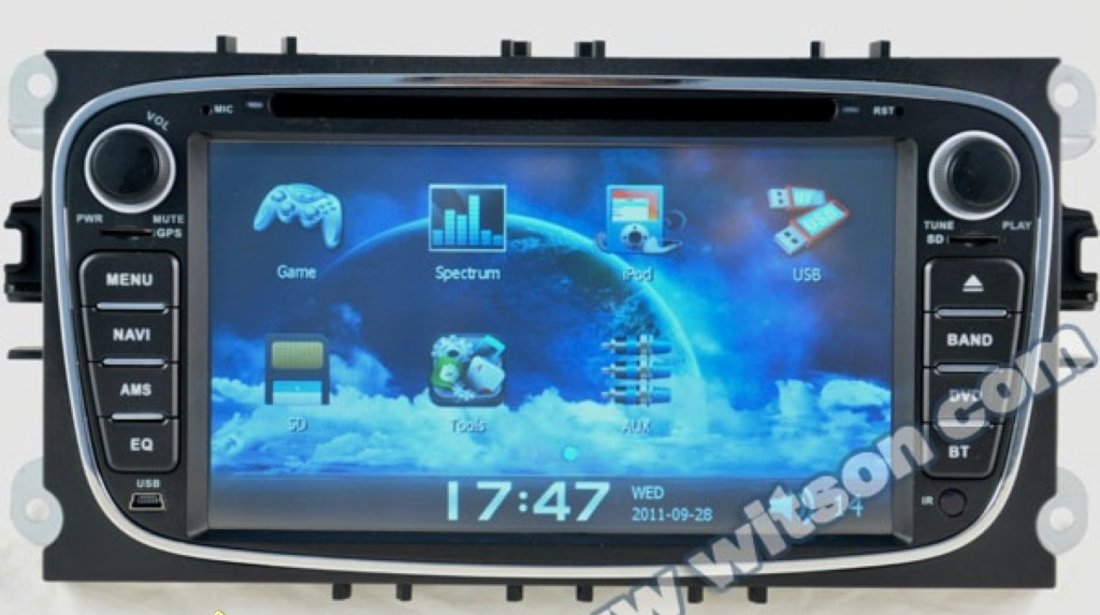 Navigatie Dedicata Ford Mondeo WITSON W2 D9457 Gps Dvd Carkit Preluare Agenda Rama Neagra