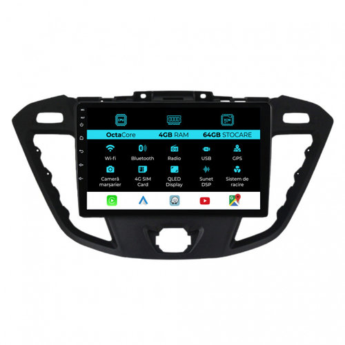 Navigatie Dedicata Ford Transit (2012 - 2018), 9 Inch, 4Gb Ram, 64Gb stocare, Carplay