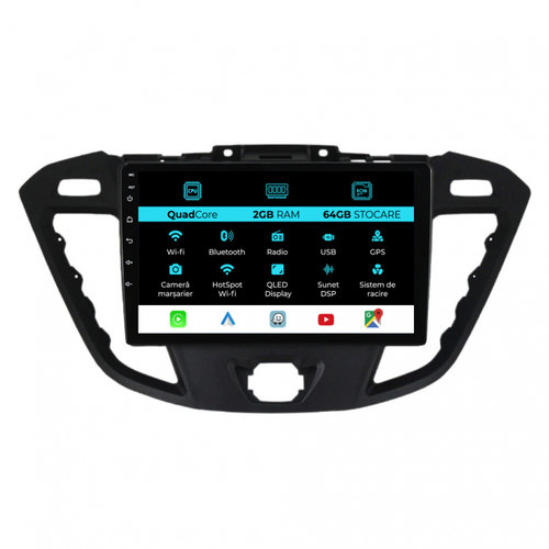 Navigatie Dedicata Ford Transit (2012 - 2018), 9 Inch, 2Gb Ram, 64Gb stocare, Carplay