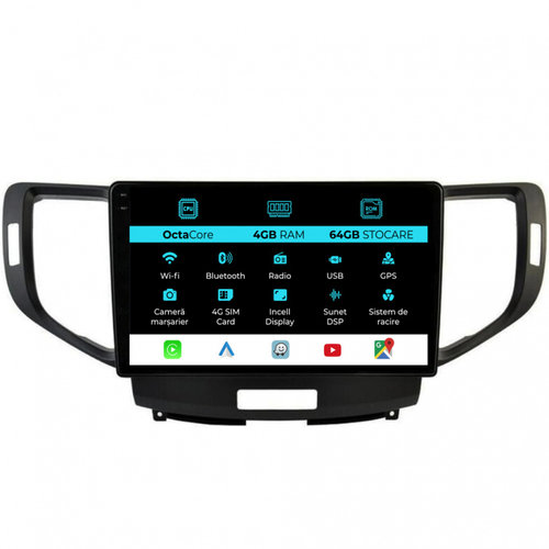 Navigatie Dedicata Honda Accord (2008-2012), Incell 9Inch, 4Gb Ram, 64Gb Stocare, Carplay