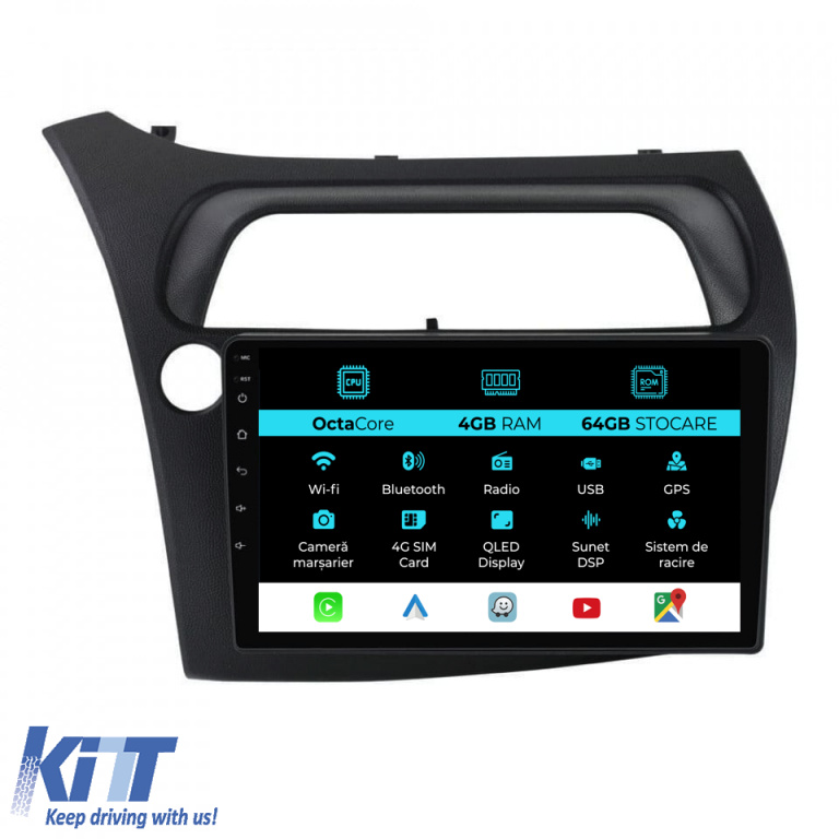 Navigatie Dedicata Honda Civic Hatchback (2006 - 2011), 9Inch, 4Gb Ram, 64Gb Stocare, Carplay NAVHN94VAG