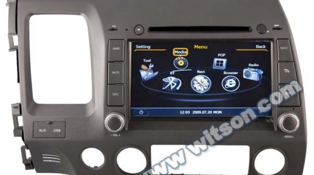 NAVIGATIE DEDICATA HONDA CIVIC SEDAN WITSON W2 C044 PLATFORMA S100 DVD GPS TV DVR CARKIT