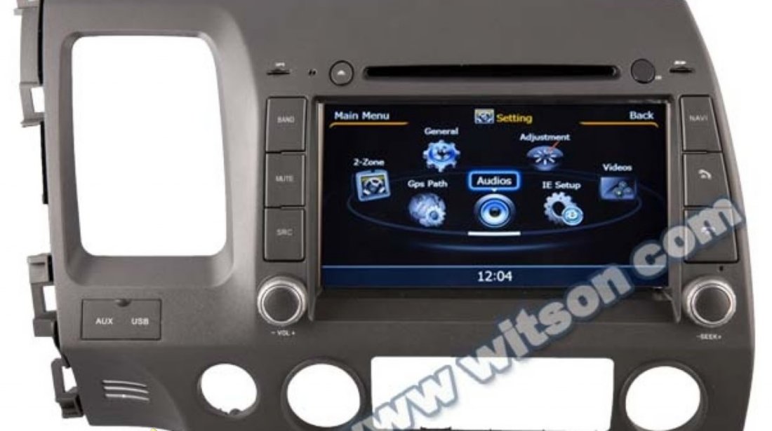 NAVIGATIE DEDICATA HONDA CIVIC SEDAN WITSON W2 C044 PLATFORMA S100 DVD GPS TV DVR CARKIT