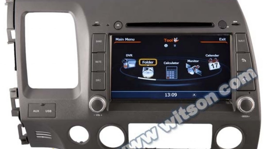 NAVIGATIE DEDICATA HONDA CIVIC SEDAN WITSON W2 C044 PLATFORMA S100 DVD GPS TV DVR CARKIT