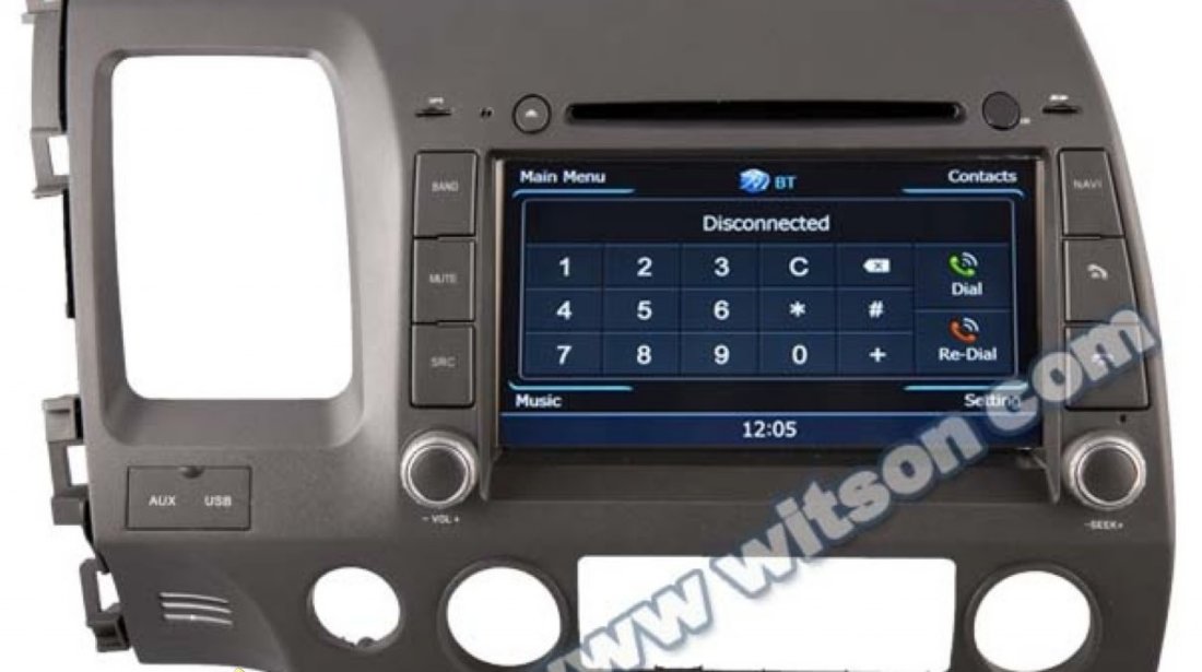 NAVIGATIE DEDICATA HONDA CIVIC SEDAN WITSON W2 C044 PLATFORMA S100 DVD GPS TV DVR CARKIT