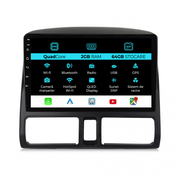 Navigatie Dedicata Honda CR-V (2001 - 2006), 9Inch, 2Gb Ram, 64Gb Stocare, Carplay