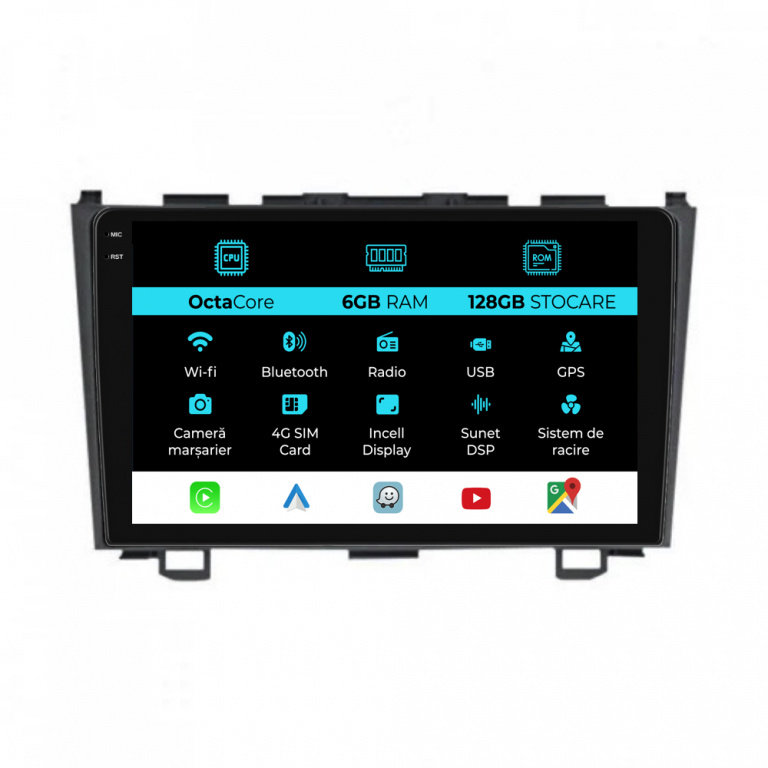 Navigatie Dedicata Honda CR-V (2006-2012), 9Inch, 6Gb Ram, 128Gb Stocare, Carplay