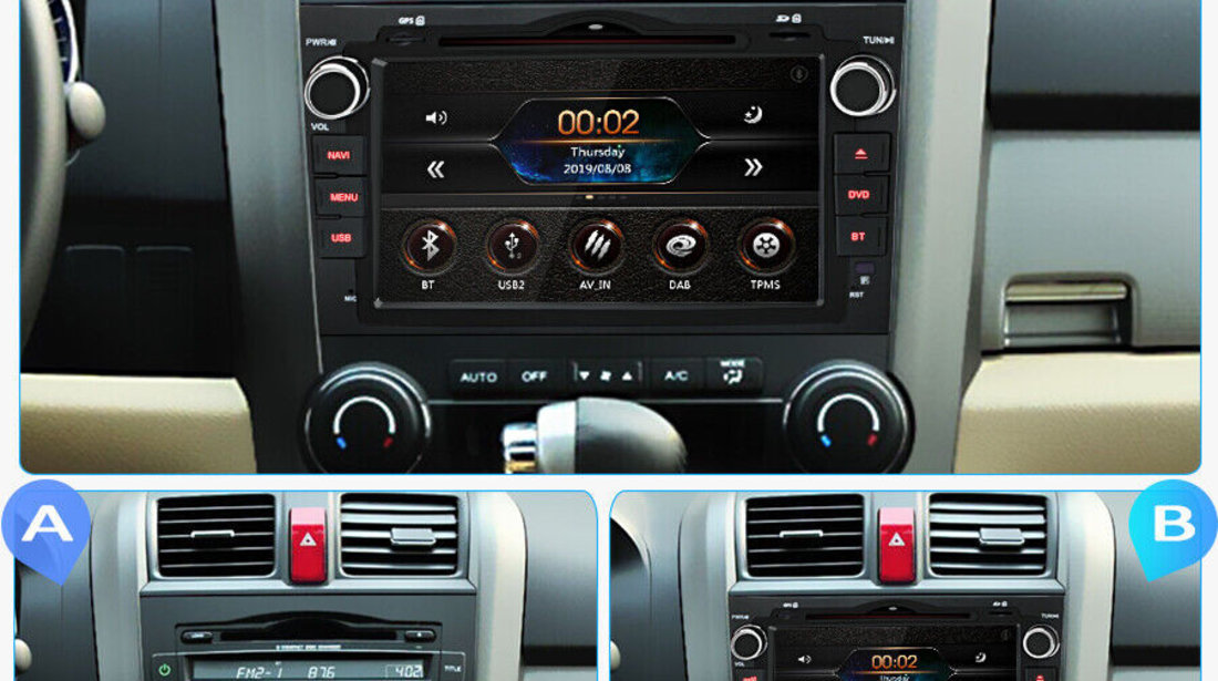 NAVIGATIE DEDICATA HONDA CRV 2006 - 2012 DVD PLAYER GPS CARKIT PRELUARE AGENDA TELEFONICA