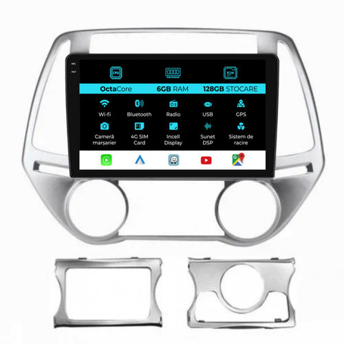 Navigatie Dedicata Hyundai I20 (2011-2015), 9Inch, 6Gb Ram, 128Gb Stocare, Carplay