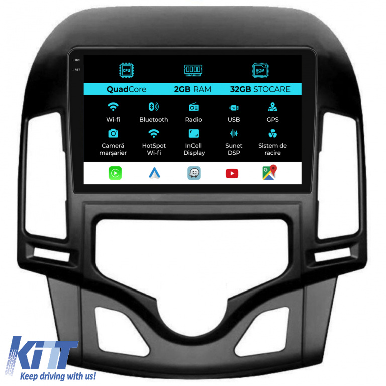 Navigatie Dedicata Hyundai I30 (2007-2012), 9Inch, 2Gb Ram, 32Gb Stocare, Carplay, Climatronic NAVHY92NQP