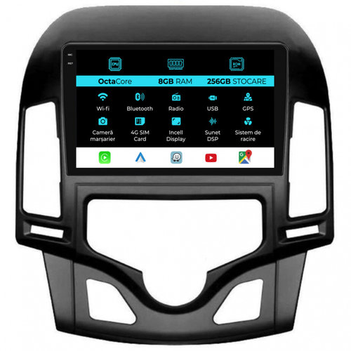 Navigatie Dedicata Hyundai I30 (2007-2012), 9Inch, 8Gb Ram, 256Gb Stocare, Carplay, Climatronic