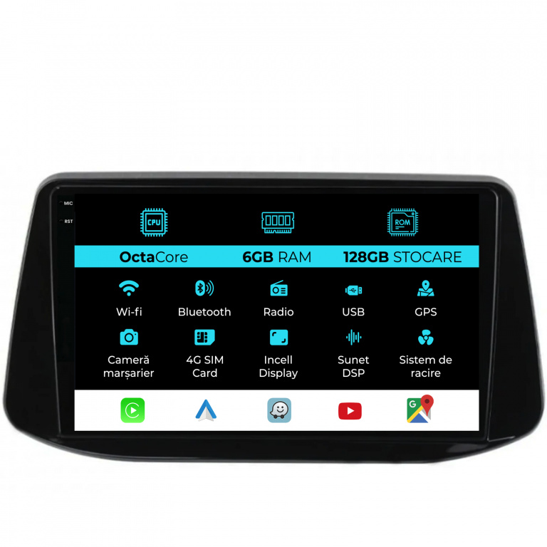 Navigatie Dedicata Hyundai I30 (2017-2022), 9Inch, 6Gb Ram, 128Gb Stocare, Carplay
