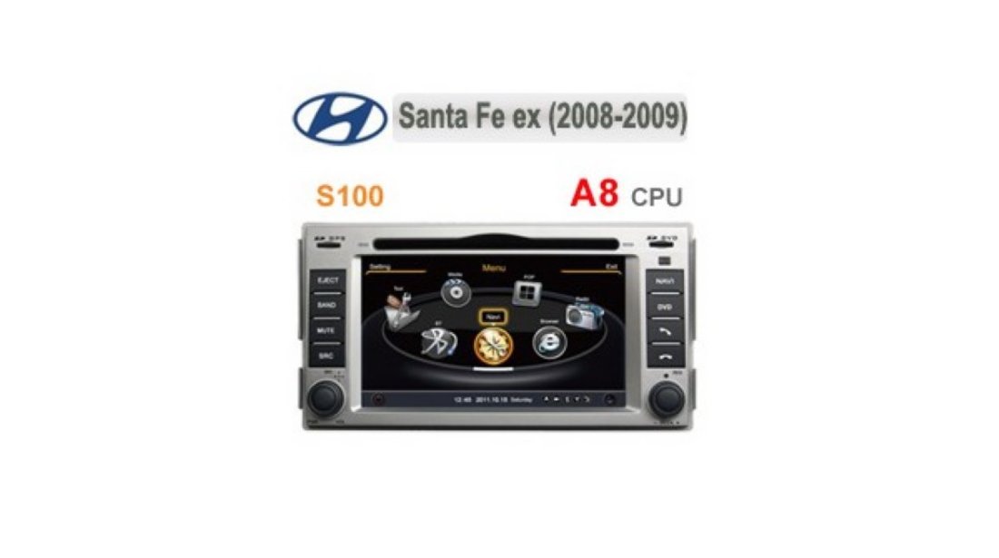 Navigatie Dedicata Hyundai Santa Fe DVD AUTO GPS CARKIT INTERNET NAVD-C008