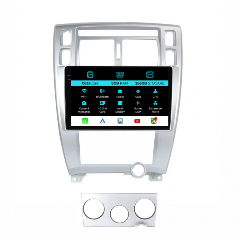 Navigatie Dedicata Hyundai Tucson (2006-2013), 9Inch, 8Gb Ram, 256Gb Stocare, Carplay