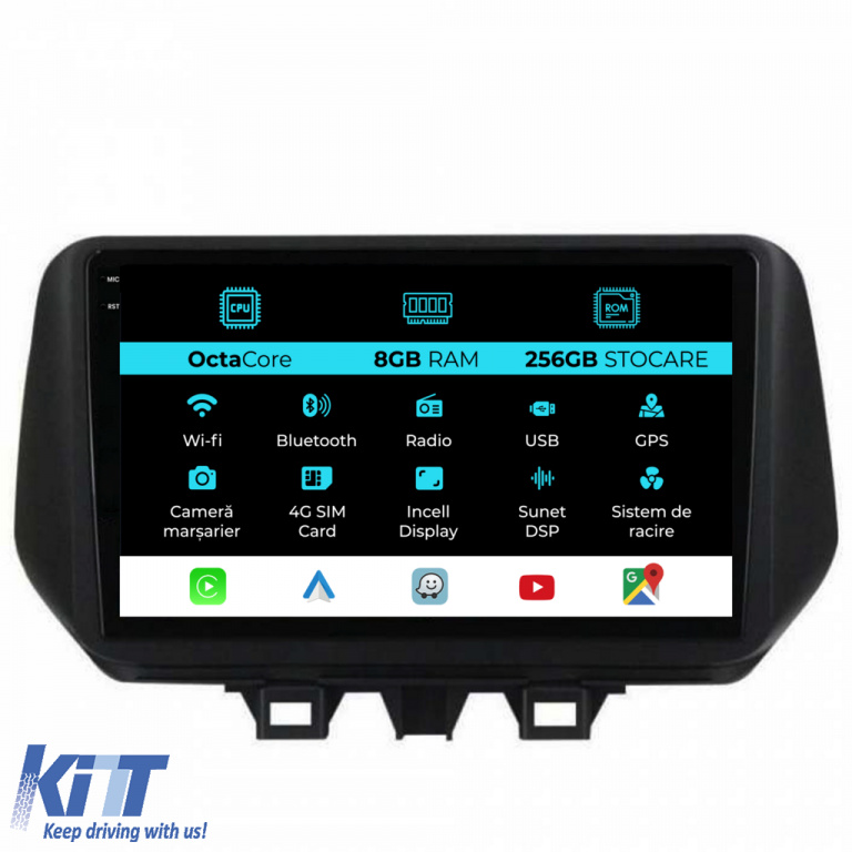 Navigatie Dedicata Hyundai Tucson (2018-2020), 9 Inch, 8Gb Ram, 256Gb stocare, Carplay NAVHY98FHV