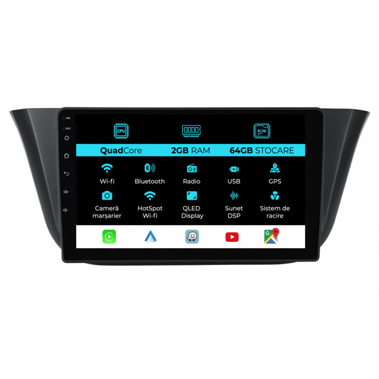 Navigatie Dedicata Iveco Daily (2014-2021), 9Inch, 2Gb Ram, 32Gb Stocare, Carplay