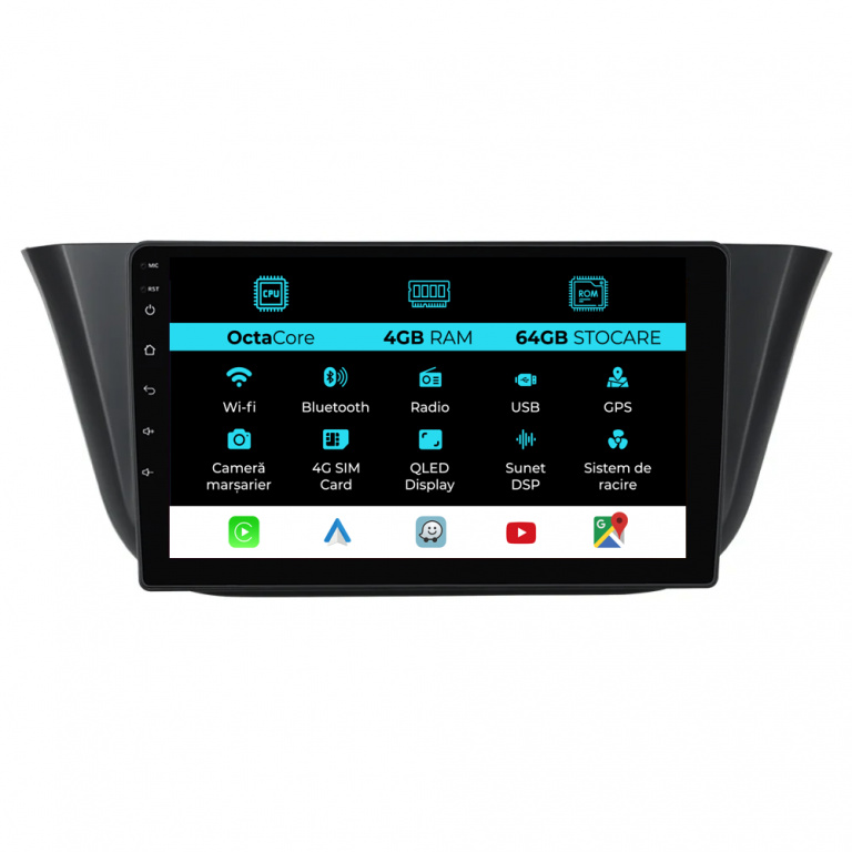Navigatie Dedicata Iveco Daily (2014-2021), 9Inch, 4Gb Ram, 64Gb Stocare, Carplay