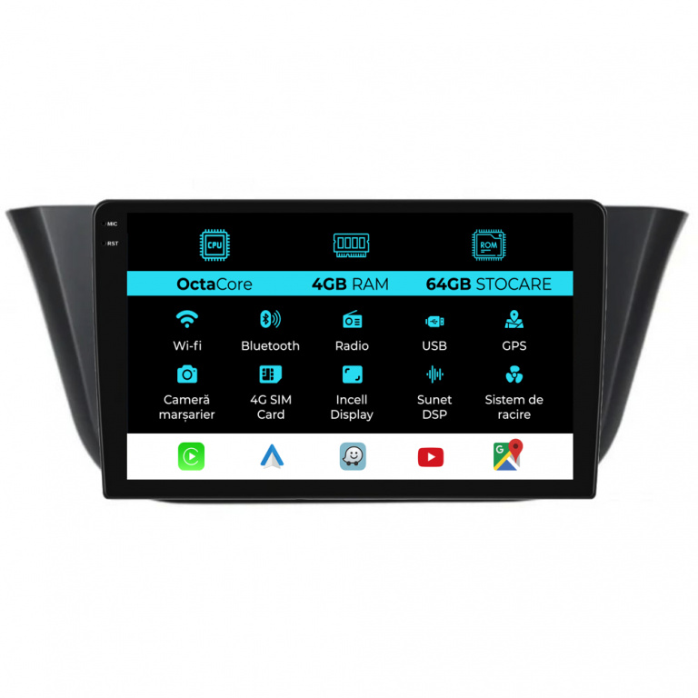 Navigatie Dedicata Iveco Daily (2014-2021), 9Inch, 4Gb Ram, 64Gb Stocare, Carplay