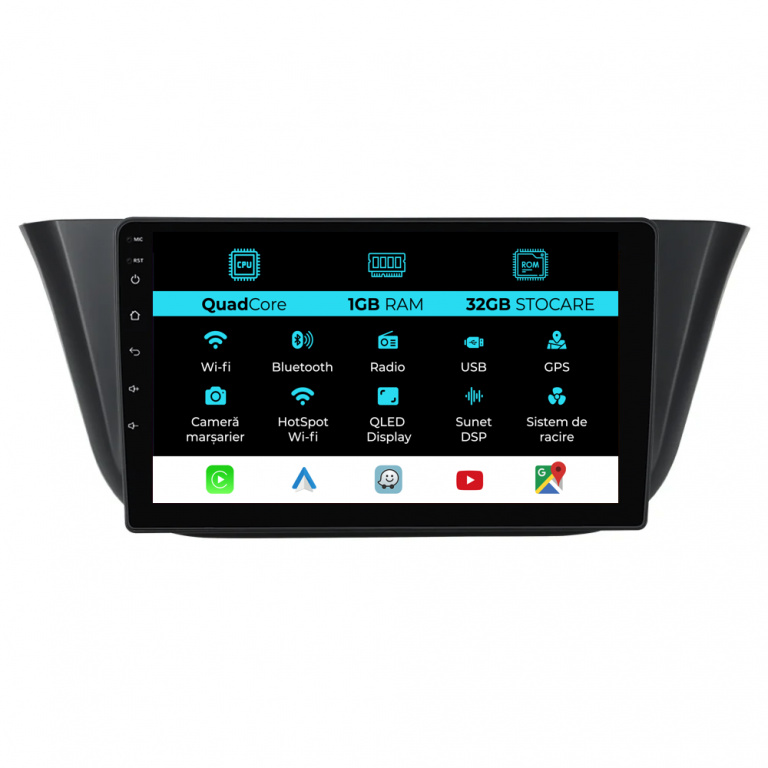Navigatie Dedicata Iveco Daily (2014-2021), 9Inch, 1Gb Ram, 32Gb Stocare, Carplay