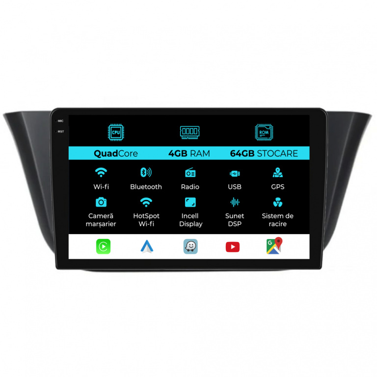 Navigatie Dedicata Iveco Daily (2014-2021),QuadCore, 9Inch, 4Gb Ram, 64Gb Stocare, Carplay